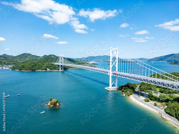 Obraz 因島大橋(ドローン空撮)　広島県尾道市