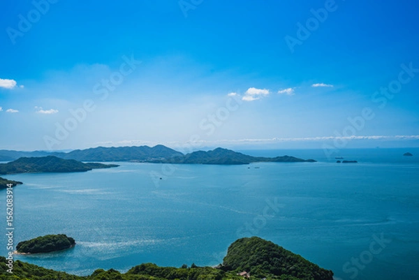 Obraz 高見山展望台から望む瀬戸内海の島々　広島県尾道市