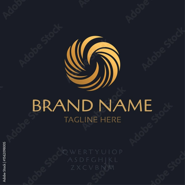 Fototapeta Abstract circle emblem, vector illustration