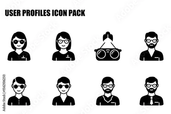 Obraz Female and male professional user profile icons in casual and formal attire.
