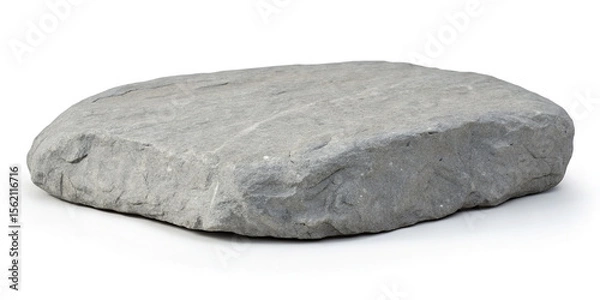 Obraz Gray stone slab isolated on white background