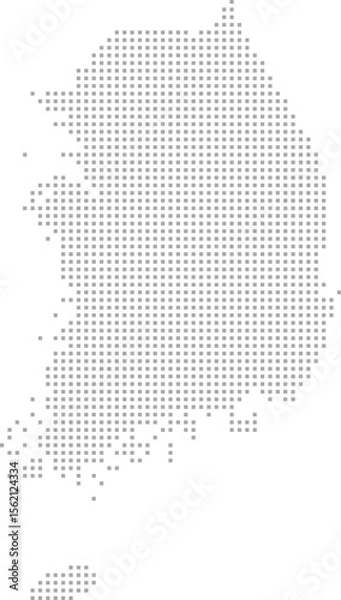 Obraz Korea (ROK) – square dot grid vector map (Web Mercator projection, PPT-compatible & fully editable)
