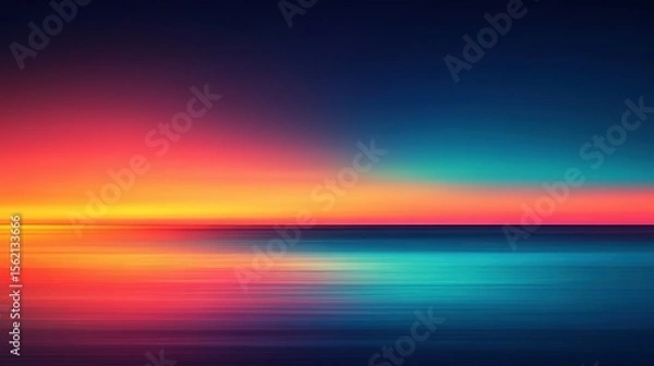 Obraz Vibrant sunset over a tranquil sea.