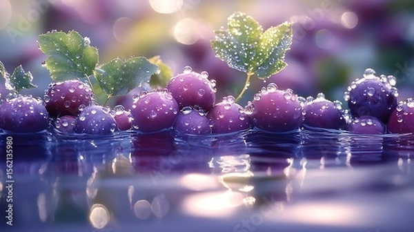 Obraz Wet Berries in Water.