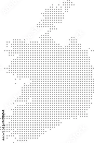 Obraz Ireland – square dot grid vector map (Web Mercator projection, PPT-compatible & fully editable)
