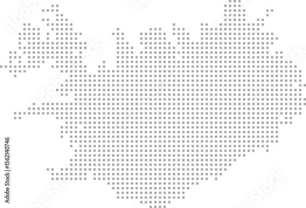 Obraz Iceland – square dot grid vector map (Web Mercator projection, PPT-compatible & fully editable)