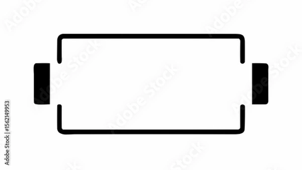 Obraz Simple black and white outline of a rectangular shape with two black rectangles on either side