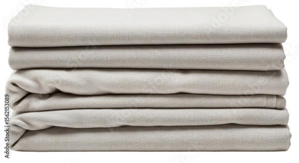 Obraz Isolated Stack of Folded Beige Linen