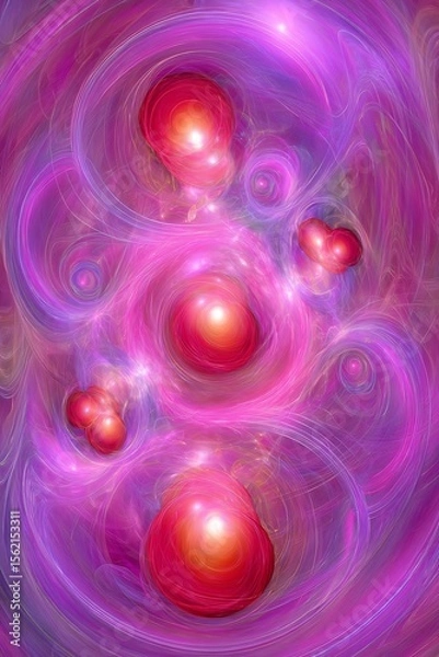 Obraz Abstract swirls with luminous orbs