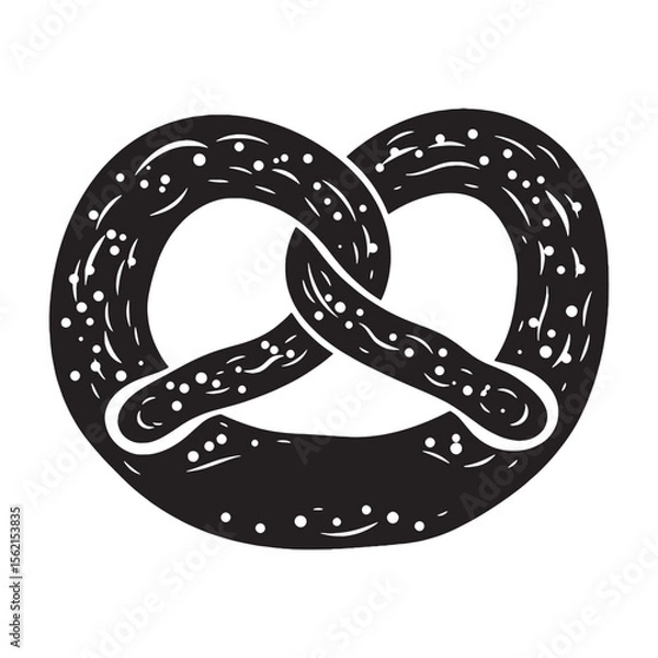 Obraz Artful loops and curves – Pretzel silhouette crafted through detailed Pretzel vector – Pretzel illustration

