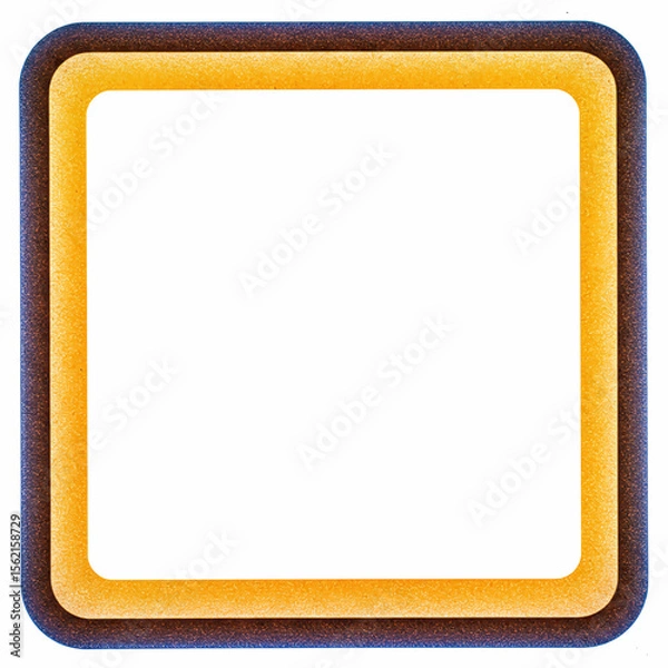 Obraz Image showing a square frame with rounded corners in yellow and brown against a white background space