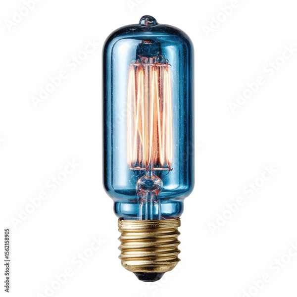 Fototapeta Blue Glass Edison Light Bulb - Vintage Style