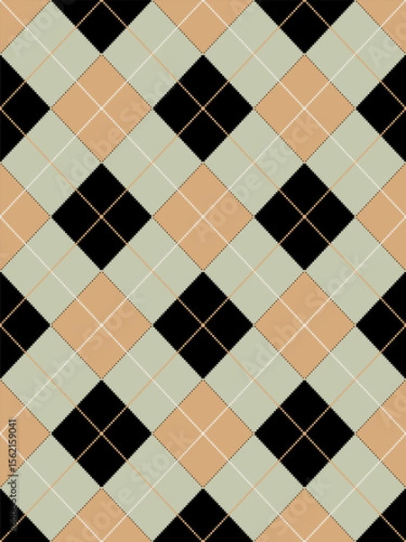 Fototapeta Argyle traditional vector pattern.Seamless geometric illustration pattern.Scotland argyll intarsia pastel element style .Design for fabric clothing,sweater,socks,wrapping,tablecloth,blanket,decoration