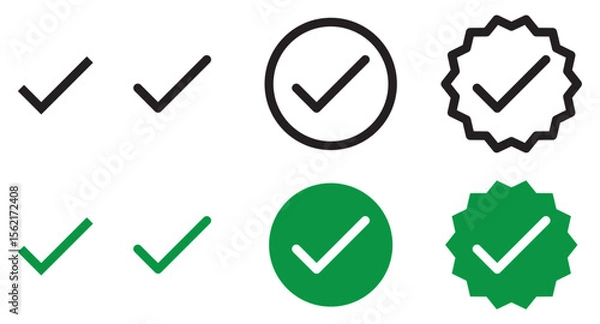 Fototapeta check mark icon set vector