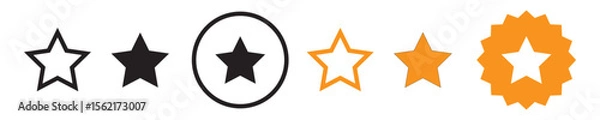 Fototapeta Simple star shape icon set in flat style vector