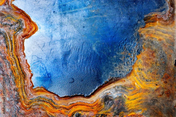 Obraz Rusty Old Metal Plate with Corrosion Lines