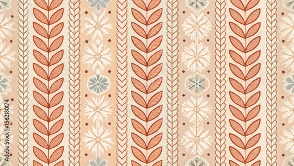 Fototapeta Seamless Winter Knit Texture in Minimal Scandinavian Style
