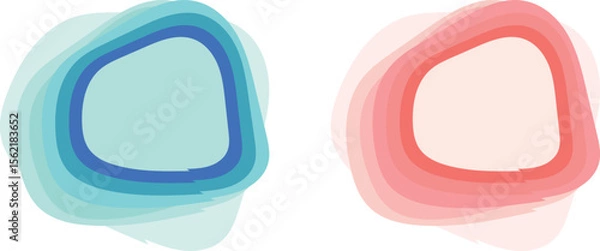 Fototapeta Vibrant 3D Fluid Amoeba Blob Elements: A Modern Set of Irregular, Semi-Transparent Rainbow Shapes for Banners, Presentations, and Graphic Design Projects