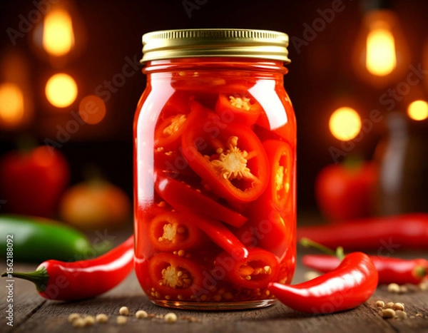 Obraz pickled peppers in a jar