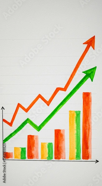 Fototapeta business chart with arrow
