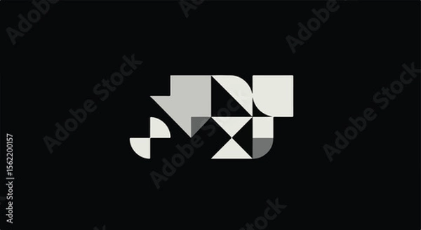 Obraz Geometric Modular Pattern Logo abstract vector illustration of a black background