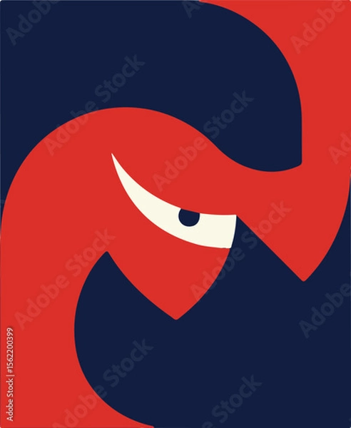 Obraz Aggressive Red Bird Inspired Logo