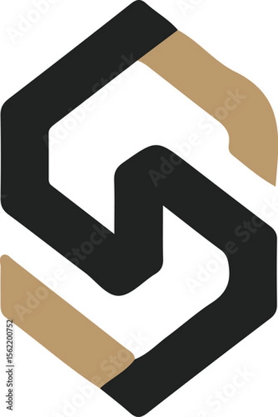 Obraz Interlocking Letter S Geometric Logo