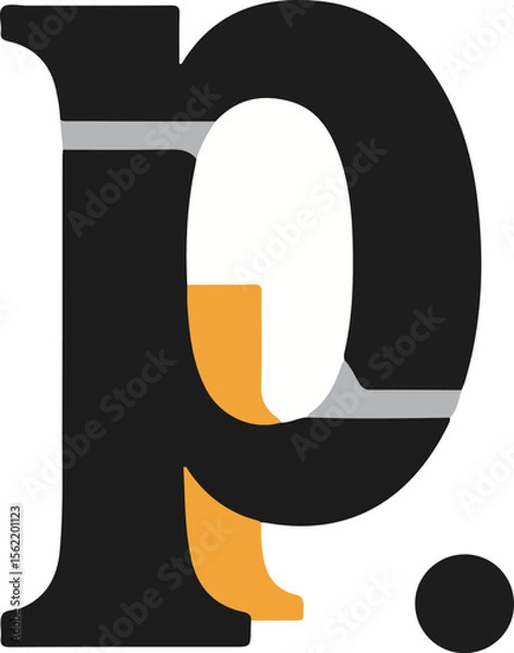 Obraz vector illustration of a letter Bold Overlapping Letter  Logo