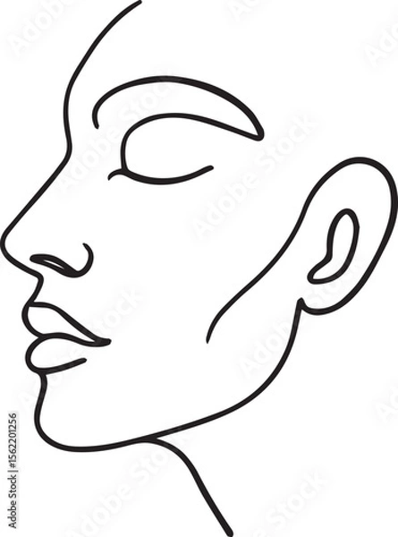 Obraz sketch of a man  head Elegant Minimal Line Face Illustration