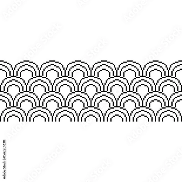 Obraz Pixel Seamless Japanese Wave Pattern. Wave Japanese style