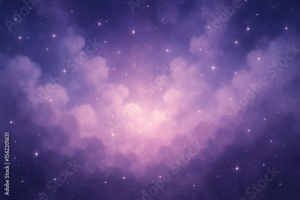 Fototapeta A Celestial Journey: Glowing Nebula in Midnight Sky Fantasy