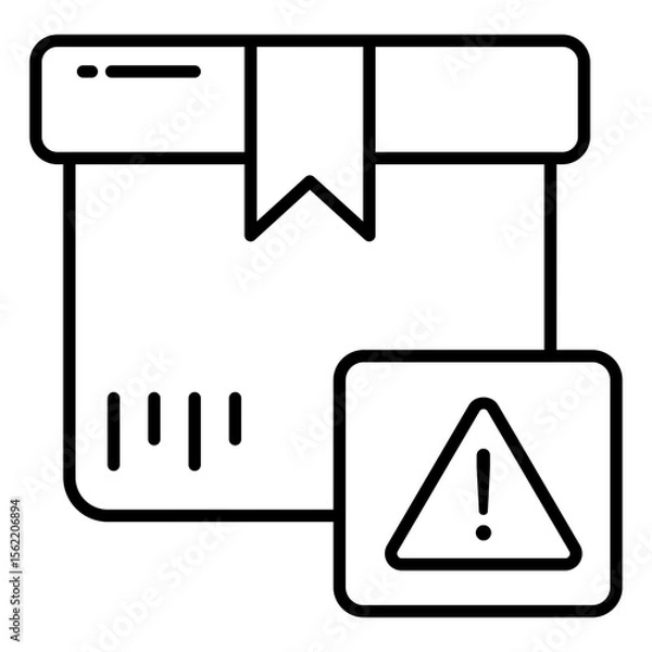 Fototapeta Carton with alert sign, concept of parcel error
