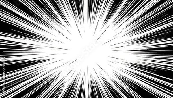 Fototapeta Dynamic Comic-style Japanese Speed Line Background for Action Panels