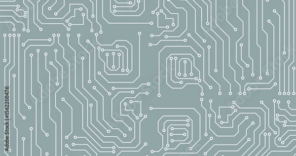 Obraz Circuit board electronics digital technology banner. Abstract technology background. Tech futuristic circuit board abstract banner. Vector illustration
