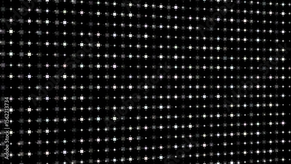 Fototapeta Abstract motion graphic background, white flickering or blink dots on black background