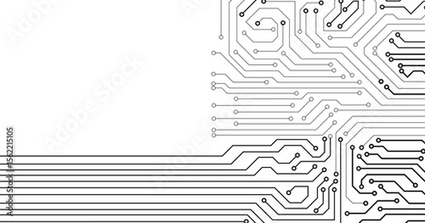 Obraz Technology black circuit diagram concept.