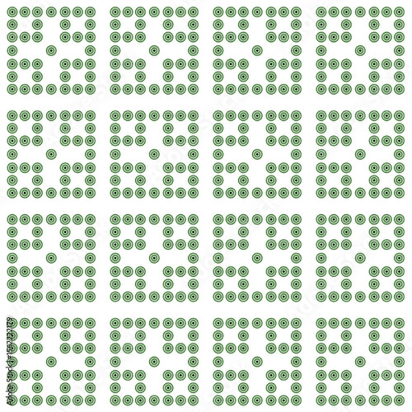 Fototapeta Green concentric circles seamless pattern in geometric formation. Suitable for backgrounds, textiles, packaging, web and various other design projects.