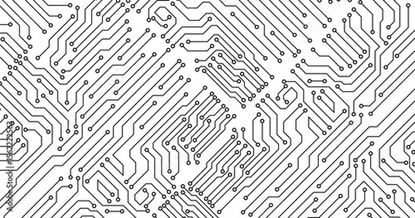 Obraz Vector circuit for communication technology background concept. 