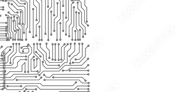 Obraz Vector circuit for communication technology background concept. seamless pattern of circuit board
