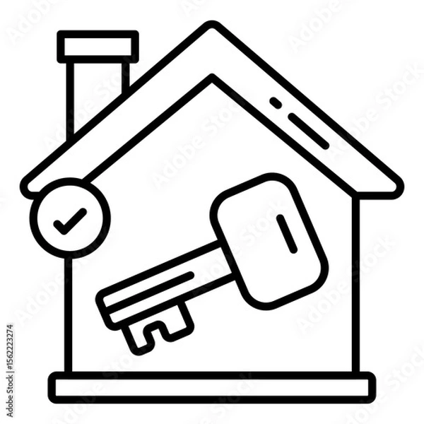 Obraz Conceptual line design icon of house key
