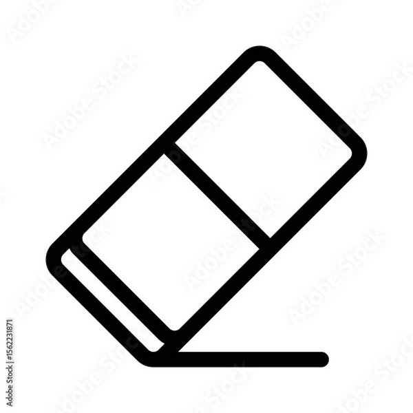 Fototapeta Eraser line icons.School supplies. Simple vector symbol used for school, travel, or education themes. Clean linear design, editable stroke, isolated on white.