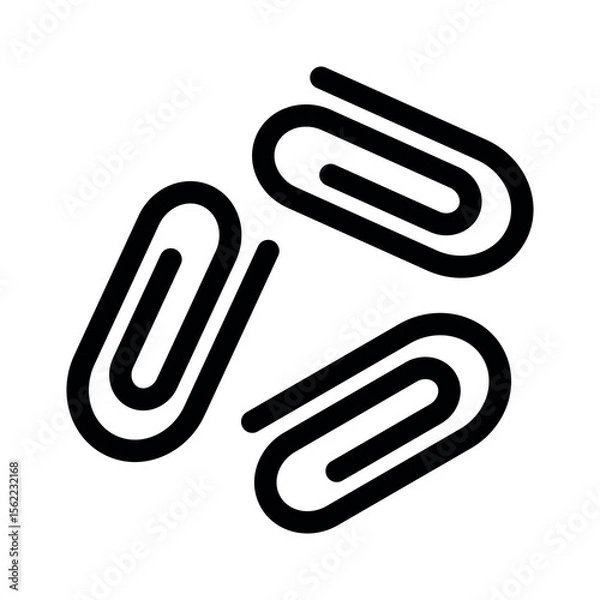 Fototapeta Clips line icon.School supplies. Simple vector symbol used for school, travel, or education themes. Clean linear design, editable stroke, isolated on white.