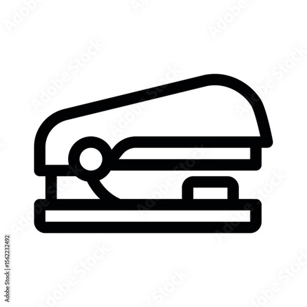 Fototapeta Stapler line icons.School supplies. Simple vector symbol used for school, travel, or education themes. Clean linear design, editable stroke, isolated on white.
