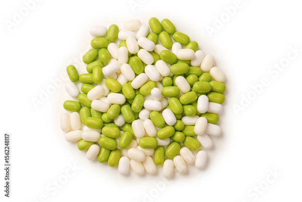 Obraz Sweet multicolored candies isolated on white background.