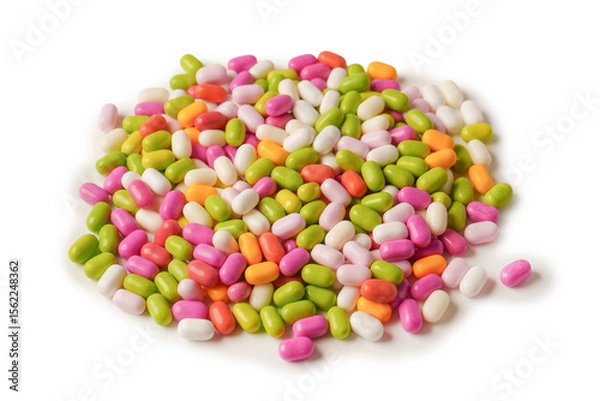 Obraz Sweet multicolored candies isolated on white background.