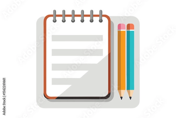 Fototapeta Notepad and Pencils Organization and Planning Essentials