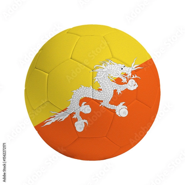 Obraz Soccer ball with flag of Bhutan