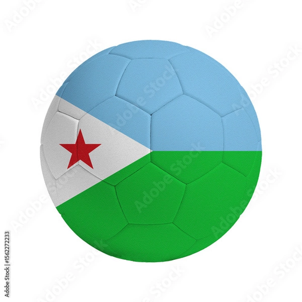 Obraz Soccer ball with flag of Djibouti