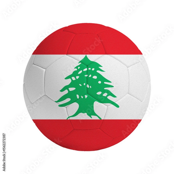 Obraz Soccer ball with flag of Lebanon