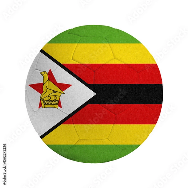 Obraz Soccer ball with flag of Zimbabwe
